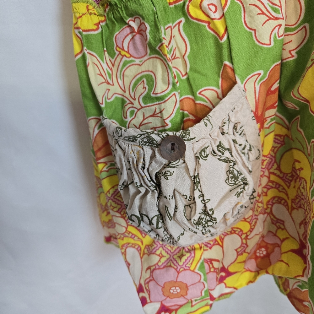 Mustard Pie Girls Pink Floral Multicolored Ruffled Tiered Sleeveless Dress Sz 10 - Picture 4 of 7